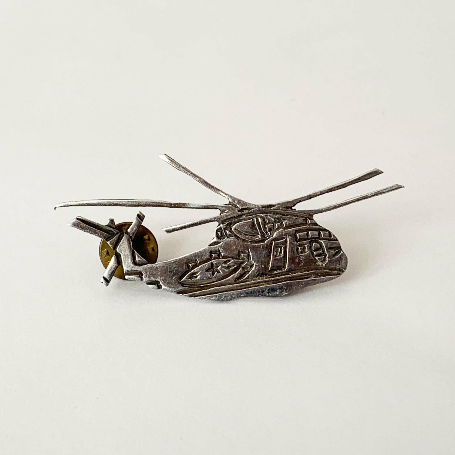 Vintage Handmade Helicopter Pin Gem