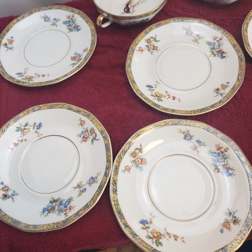 Juego de vajilla Theodore Haviland Limoges Baraboo pequeño borde dorado 10 piezas - Imagen 2 de 17