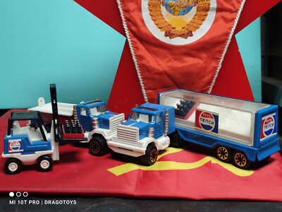 VINTAGE PEPSI COLA TOY TRUCK SEMITRAILER FORKLIFT MIR