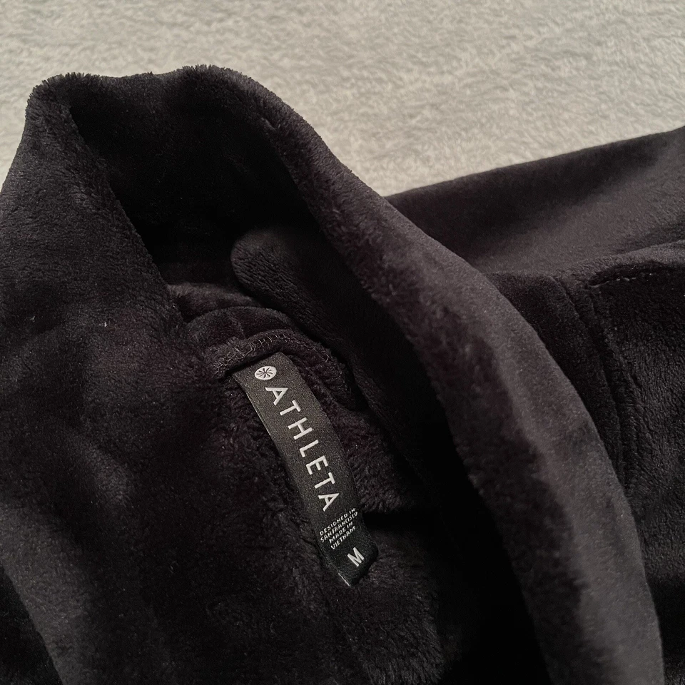 Sudadera Pullover Negra Athleta Mujer (M) Doble Acogedora Karma Cuello Embudo Foto 2 de 4