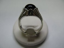 MENS WOMENS 925 SILVER CRAFTED ONYX CABOCHON RING