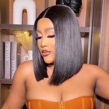 Short Bob Wig Human Hair 4X4 T Part Lace Bob Wigs for Black Women 8 Inches