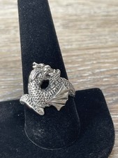 Vintage Sterling Silver Ring Dragon Stylish 9...