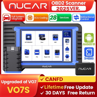 MUCAR VO7S Diagnostic Tool Auto OBD2 Scanner Reader All System Action Test CANFD