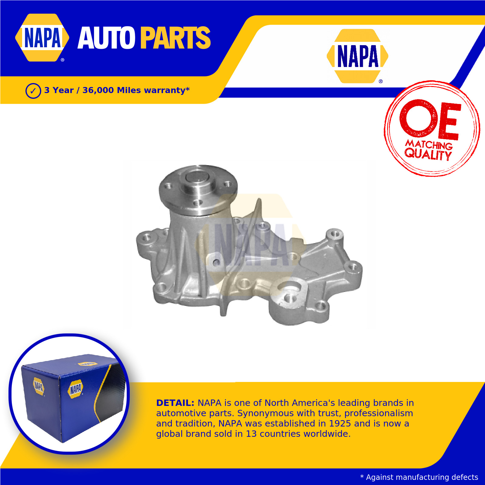 Water Pump NWP1480 NAPA Coolant 1740060810 1740060811 1740060812 1740060813 New - Image 5