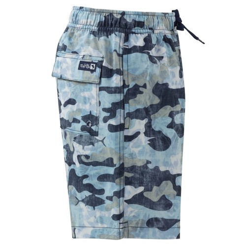 New Salt Life Youth Blue Abyss Camo S Saltlife Live Salty Saltlife - Picture 3 of 9