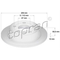 Topran Bremsscheiben Hinten Ø259 Mm Voll FüR Mini Mini F56 F55 Cabriolet F57