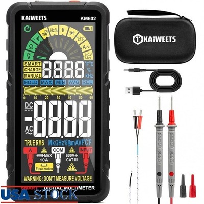 Digital Multimeter TRMS Rechargeable Auto Manual Mode Safety Testing Tool New
