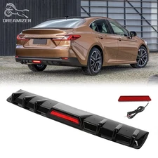 For Toyota Camry LE SE XLE XSE Rear Bumper Diffuser Splitter Lip w/ LED Light