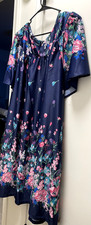 Anthony Richards House Dress 4XL, Dark Blue with Floral Print