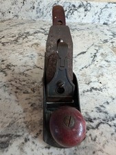 Vintage Smoothing Bench Plane 9in Red Wood Handles Made in USA Woodworking Tool