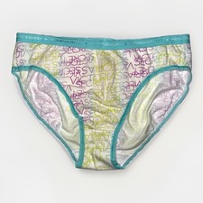 NWT Victoria  s Secret High Leg Brief Size Medium Panty Logo Print Y2K Cotton  12