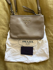 PRADA Vitello Daino Pebbled Double Zip Crossb...