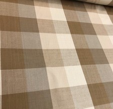7.75 Yard Remnant of Golden Neutral Buffalo Check Plaid Home Decor Fabric