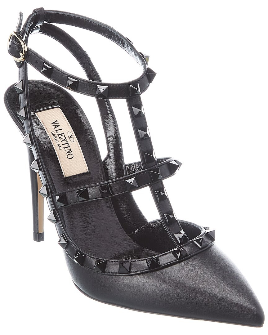 Туфли-лодочки Valentino Rockstud в клетку из 100 % кожи женские черные 38,5