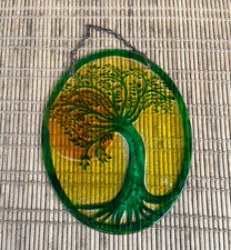 Tree of Life Stained Glass Window Panel with Lovers Tree