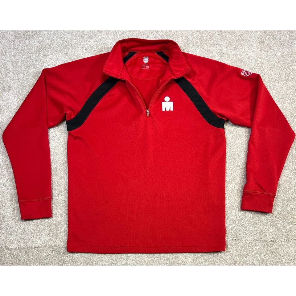 KSwiss Ironman Red Half Zip Long Sleeve Athletic Pullover Shirt Size S *Read - Image 2 of 4