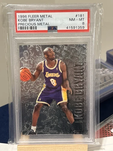 1996 Fleer Metal #181 Kobe Bryant Precious Metal RC SP 1:9000 odds PSA 8