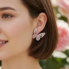 Butterfly Earrings Gold Plated Mariposa Stud Earrings for Women