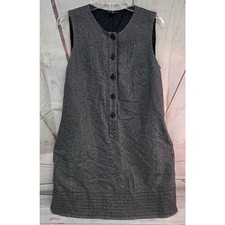 Gap Size 10 Sleeveless Button Up Gray Knee Length Dress