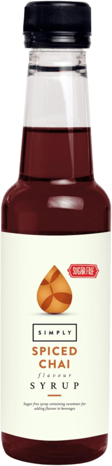 Sugar Free Spiced Chai Syrup, Low Calorie, Vegan & Nut Free Flavoured Syrup for