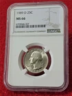 1989-D WASHINGTON QUARTER   NGC MS 66  UNCIRCULATED                     #T1598