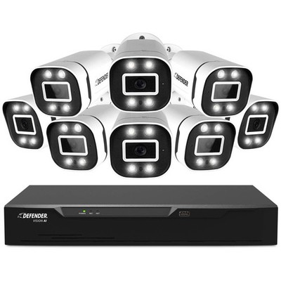 Defender 4K Vision AI Smart 1TB DVR Security System with 8 Cameras 4K2T8B8V2