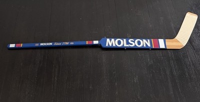 Molson Canadian Beer Wooden Advertising Hockey Goalie Stick Read