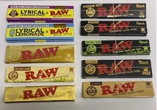 COMPLETE RAW King Size Rolling Papers Collection - All TEN Varieties! RAWTHENTIC