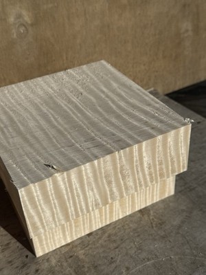 1 Pc. Premium  Curly Maple  turning pc 6 x 6  x 2''  CLEAN!!! High Figured