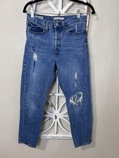 Levis Wedgie SIZE 27X27 High Rise Distressed Straight Leg Grunge Jeans J302