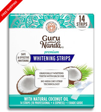 GuruNanda Teeth Whitening Strips - 7-Day Treatment with Non-Slip, Dry Strip Tech