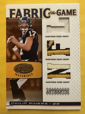 2007 Certified Fabric Of The Game Philip Rivers Prime Patch 04/25 Chargers
