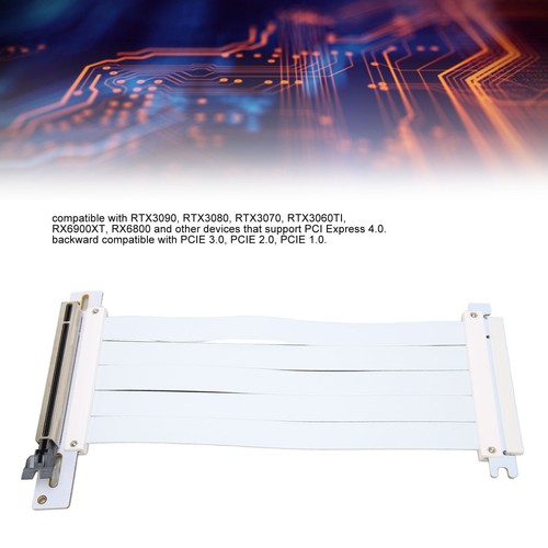 (Weiss) PCIE 4.0 X16-Verlängerungskabel High Speed 128 Gbps PCIE 4.0 16x - Photo 5/22