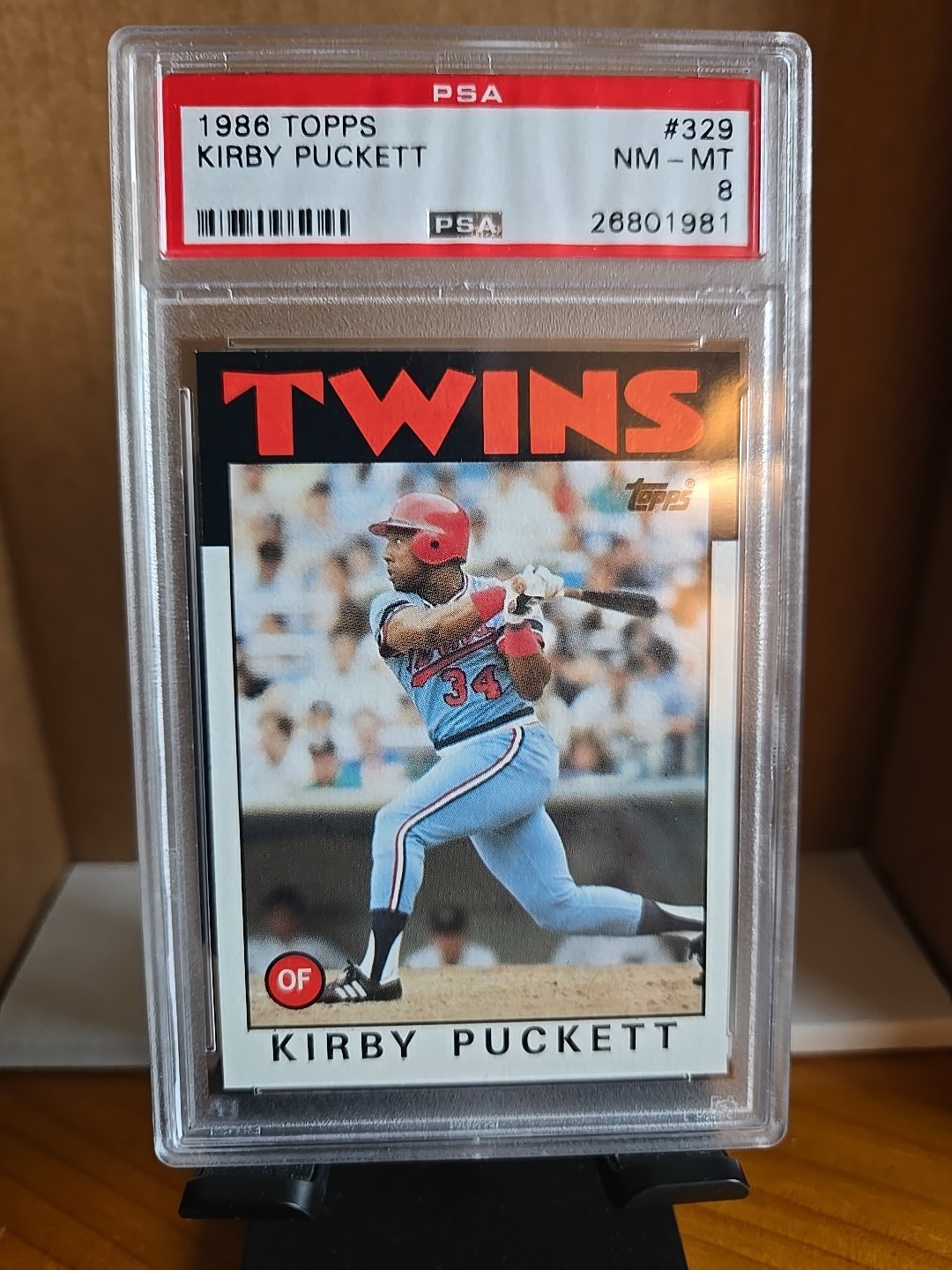 1986 Topps Kirby Puckett Minnesota Twins #329 HOF PSA 8