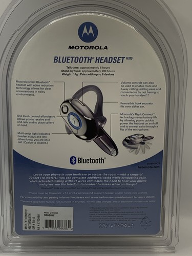 New ~ MOTOROLA H700 Universal Cell Phone Bluetooth Headset - Sealed Package - Picture 4 of 12
