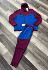 Nike Tech Fleece 2 Piece Tracksuit Sangria Purple Blue Men's Hoodie 2XL Pants XL