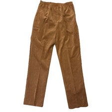 Allison Daley Women's Elastic Waist Pull on W Pocket Sz 8 Brown Corduroy Pants