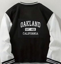 Oakland California Varsity Jacket Black White...