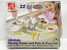NEW STEP 2 LifeStyle Dining Room Pots Pans Dish Set Kids Play Kitchen 22 Pieces