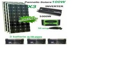 KIT FOTOVOLTAICO 3KW GIORNALIERO INVERTER 5000W PANNELLO ENERGIA batteria 150 ah