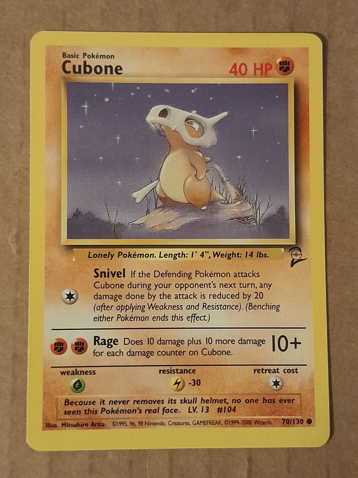 Pokemon Cubone 70/130 Base Set 2 NM See Pictures