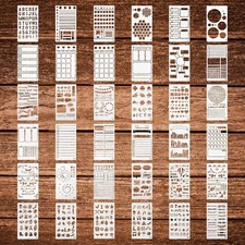 36 Pcs Journal Stencils for Scrapbook  Planner DIY Templates