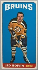 1964 TOPPS HOCKEY CARD #50 LEO BOIVIN, EX-MT OR BETTER (BOSTON BRUINS) HOF