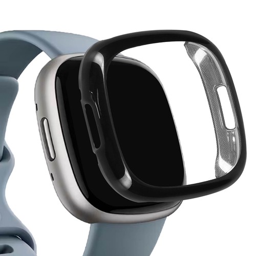Protezione nera con salvadisplay per Fitbit Versa 4 e Fitbit Sense 2