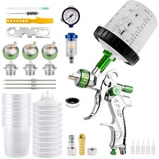 LVLP Profi Lackierpistole Set mit 1.3/1.7/2.0mm 10*650ml Mischbecher Auto&M&ouml;bel