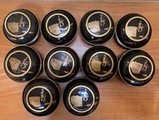 Set di ciotole da dessert in lacca epoca Taisho da 10 Mt Fuji Maki-e