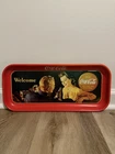 Used Coca Cola “Welcome” Coke Brand Serving Tray Vintage 1991 Colorful Man Woman