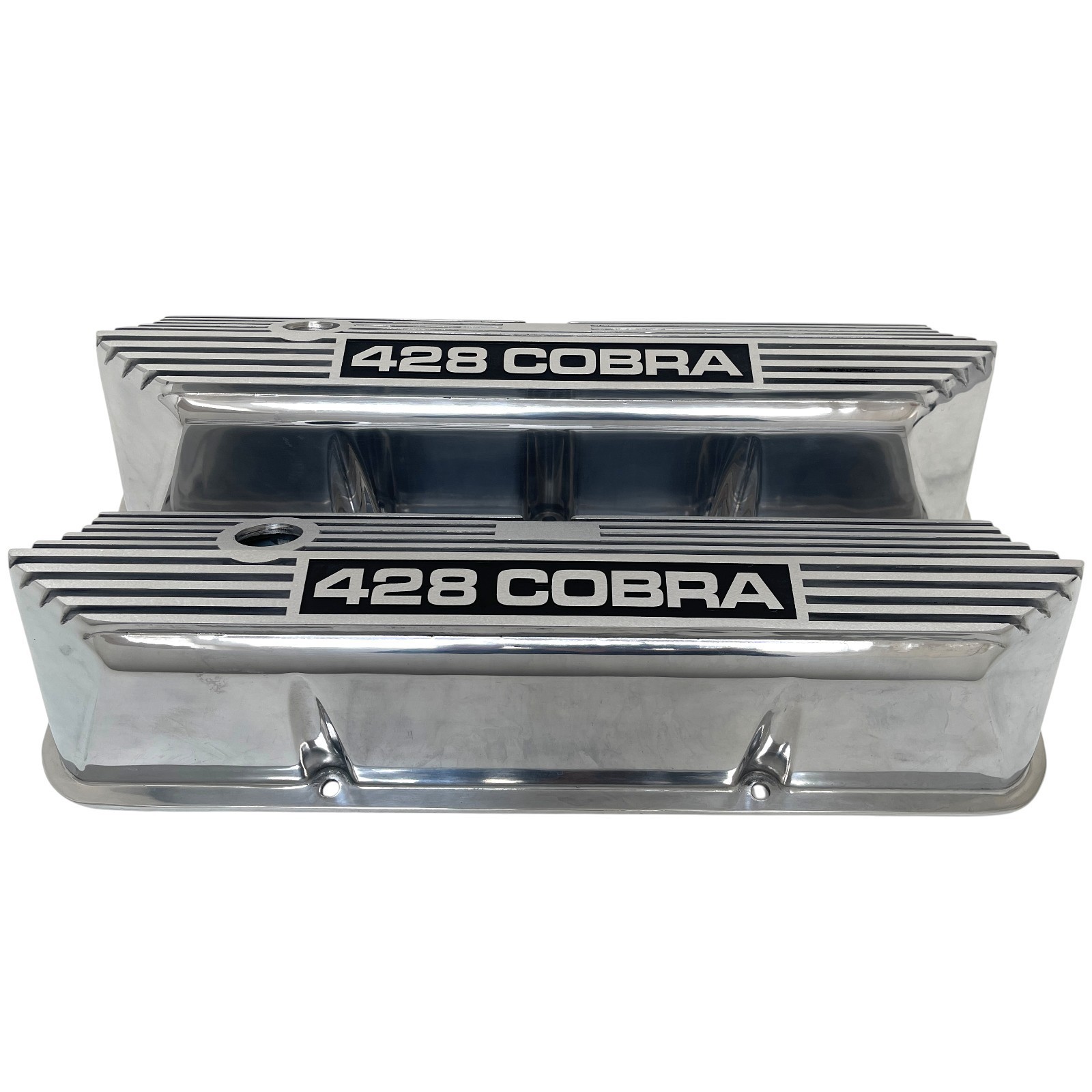 Ford FE 428 COBRA Tall Polished Valve Covers -Long Plate - Ansen USA
