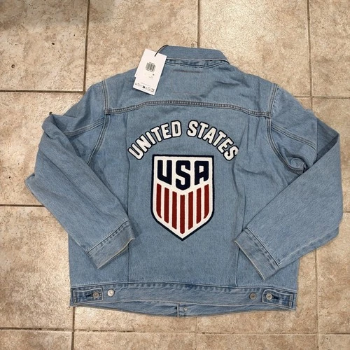 New With Tags Mens L - LEVIS x TEAM USA Trucker Jacket Type II Limited Edition image 2